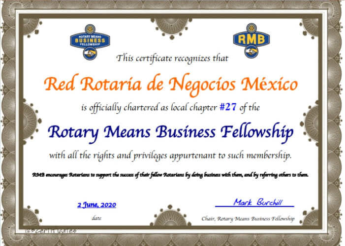 Certificado de capítulo RMB México